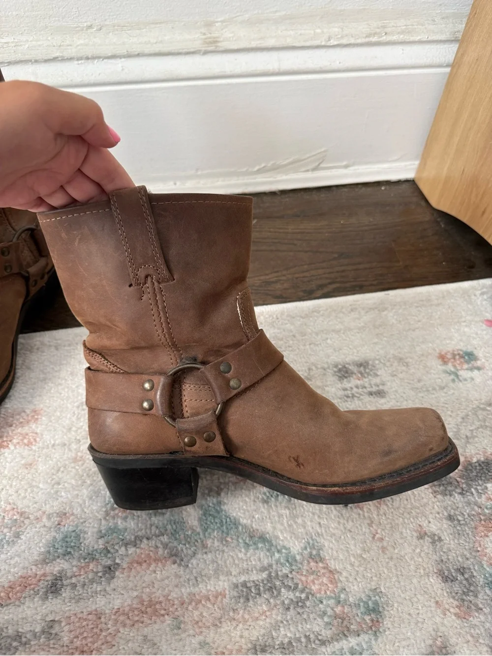 Vintage Frye Brown Suede Harness Ankle Boots 8.5/9